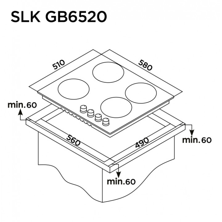 Газовая панель SLK GB6520