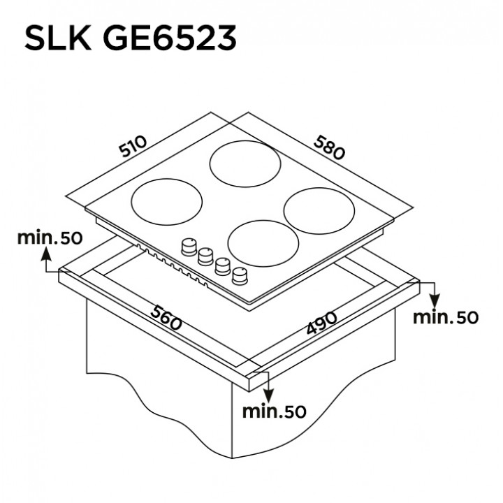 Газовая панель SLK GE6523